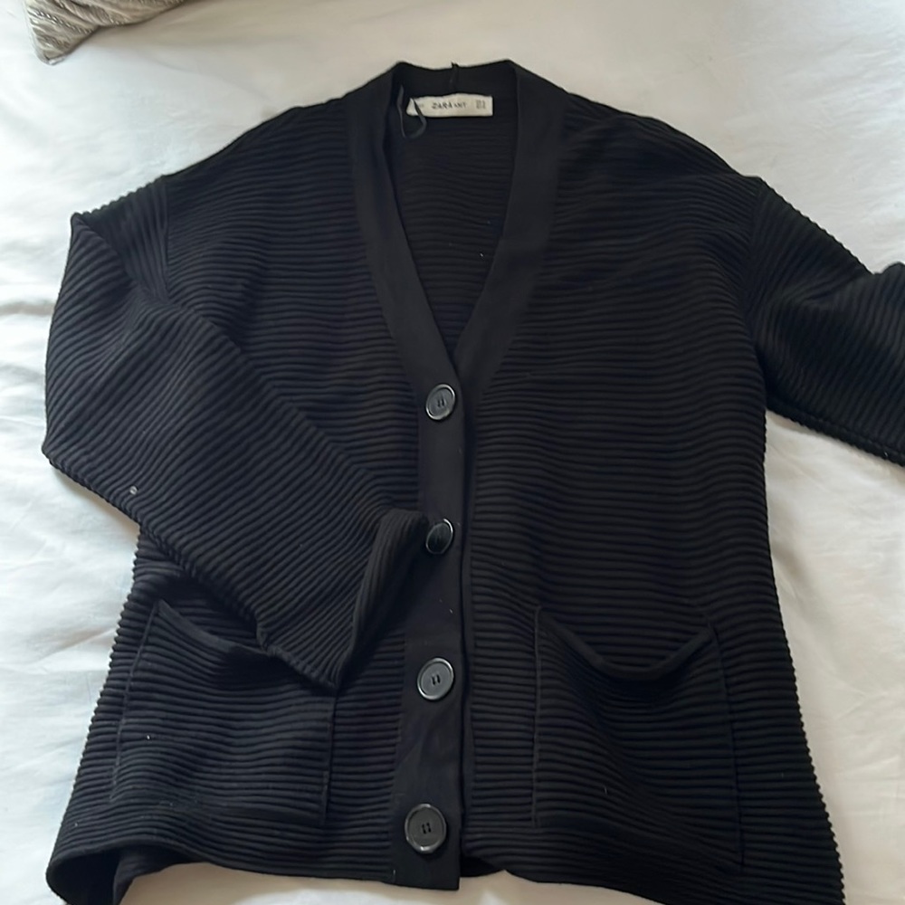 Zara Black Oversized Knit Cardigan